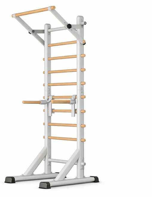 피트앤바디 무타공 슈로스바 스웨디시래더 원목 홈트 스트레칭 풀업바, 화이트, Set.1 [본체+풀업바+싯업바]