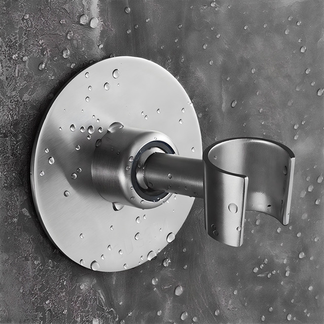 25사이즈 입고완료 / 무타공 접착식 스텐레스 각도조절 샤워기 걸이 거치대, 실버