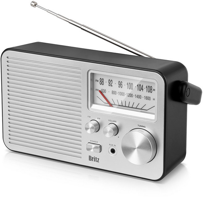 브리츠 레트로 아날로그 휴대용 FM AM 라디오