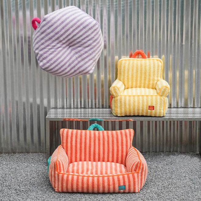 강아지소파 고양이소파방석 침대 의자 펫방석 반려동물소파 커버분리, purple mat, 1개