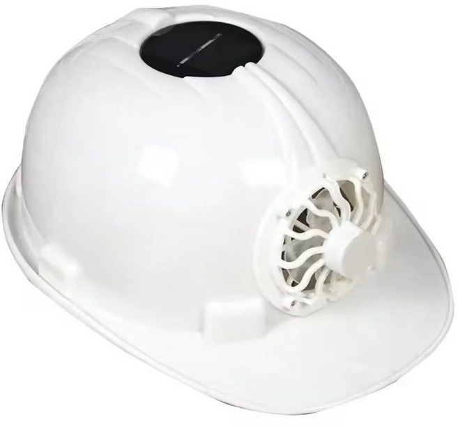 태양광 선풍기 안전모, 화이트, 1개