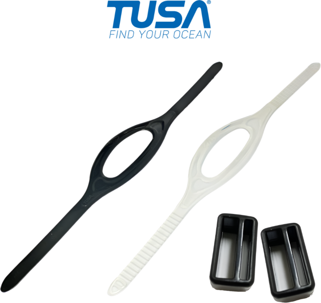 투사 마스크 스트랩 실리콘 스트랩 부품 홀더 포함, 블랙 (스트랩1개+홀더2개)