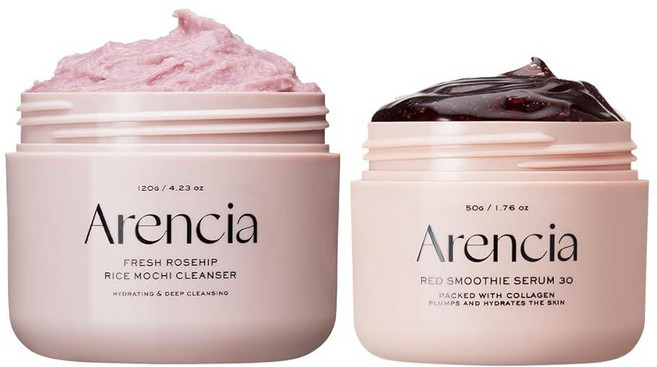 Arencia 콜라겐 포어 퍼펙션 듀오 탄력 스무딩 모공 최소화를 위한 2단계 스킨 케어 시스템, 건성 피부용 로션 겨울 보습크림 저자극 보습 제품 수분