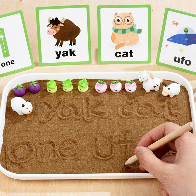 迷你農場沙盤遊戲組 兒童益智玩具 動物植物模型 親子互動, 多色, 1套