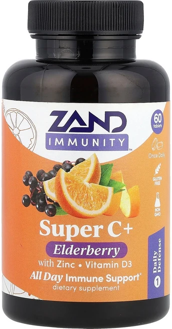 Zand Immunity Super C+ Elderberry with Zinc Vitamin D3 60 Tablets, Zand, Immunity, Super C+ Elder, 1개 - 쿠팡