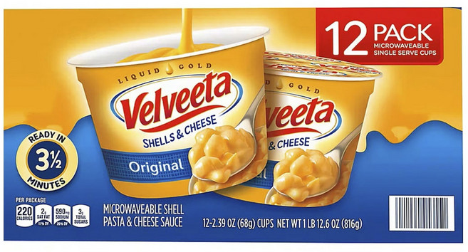 Kraft 卡夫 Velveeta起司貝殼義大利麵, 68g, 12入