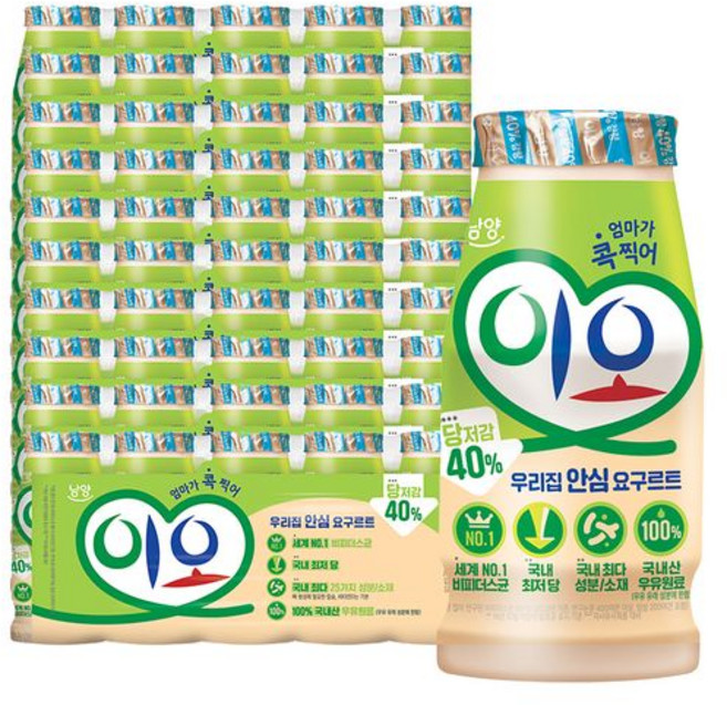 남양유업 남양 이오 요구르트 80ml 50입 (5입x10개), 10개, 400ml