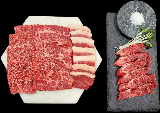 1++한우 핵 가성비 세트 400g [목살치살 삼각살 차돌박이 제비추리], 1세트