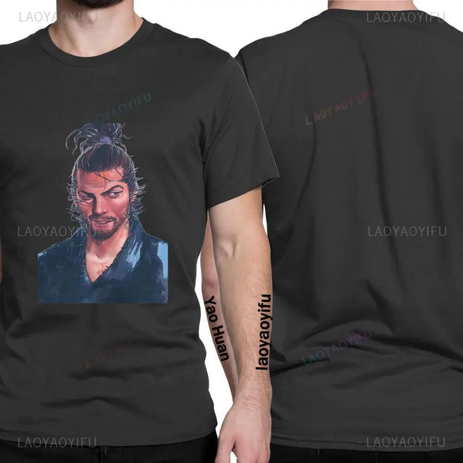 애니메이션 무사시 미야모토 배가본드 만화 티셔츠 라운드 칼라 타케주 신멘 의류, 1개, 7. YBB-black / B. L