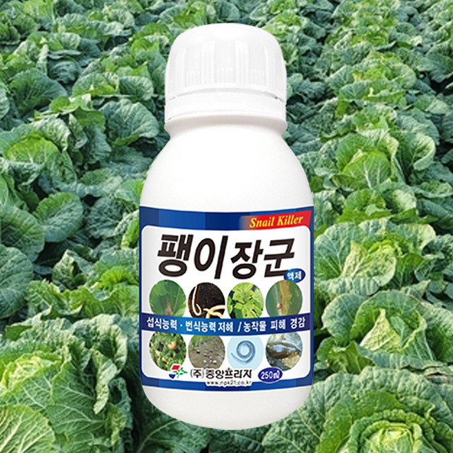 비료나라 중앙프라자 팽이장군 달팽이 퇴치제 제거제 배추밭 달팽이약 텃밭달팽이약 달팽이죽이는약 민달팽이약 달팽이약 상추달팽이약 딸기 애지렁이 인삼 감귤 과수 액상, 250ml, 1개