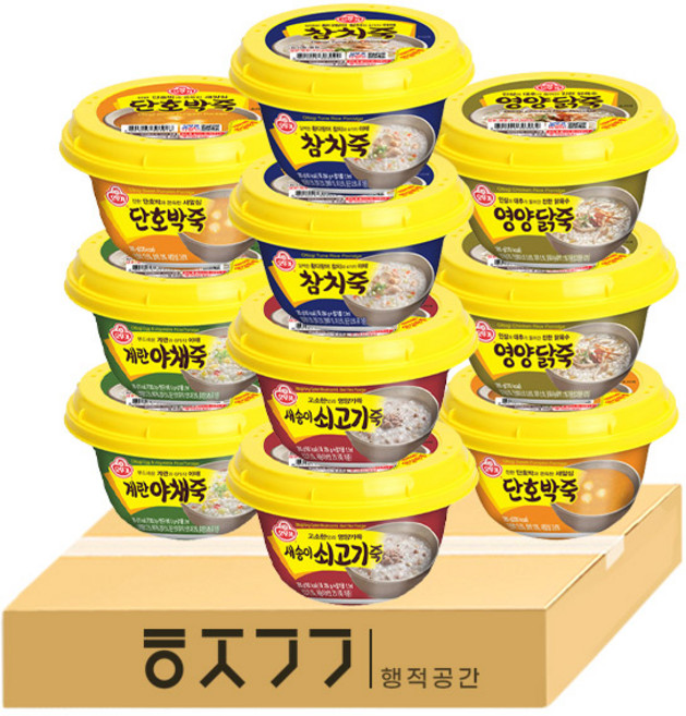 블루존 오뚜기 용기죽5종10개 세트 (계란죽+호박죽+영양닭죽+새송이쇠고기죽+참치죽), 1세트