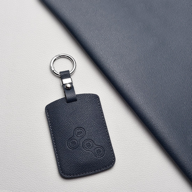 르노삼성 천연 소가죽 스마트키 커버 케이스 C타입 호환 SM3/뉴SM3/SM5/SM7/QM3/QM5/라구나/CLIO 등 차량용 키홀더, 르노 C 타입, 다크 네이비