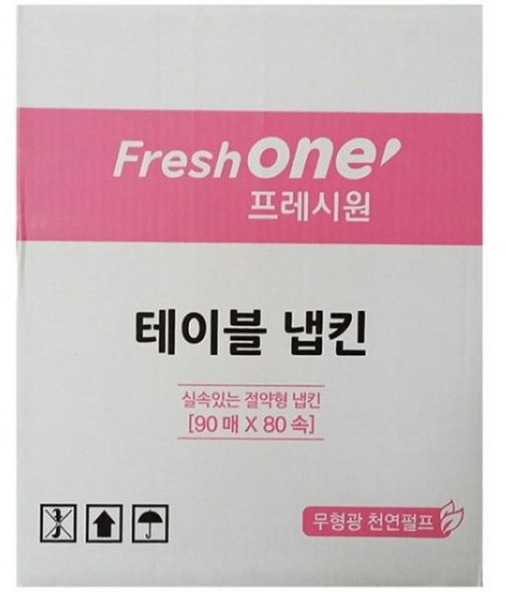 냅킨 프레시원 80속/뽑아쓰는/업소용/티슈/네프킨/가정용/식당/식탁/음식점/넵킨/테이블/커피숍/휴지/매장, 80개, 1개