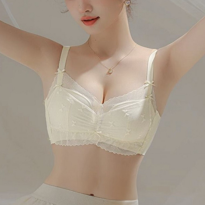 편안한 여름브라렛 반컵브라 가슴모아주는브라 노와이어 레이스