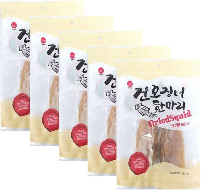 썬푸드 건오징어 65g 5봉지 고추장 포함, 5개