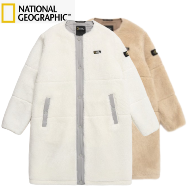 [백화점 발송] 내셔널지오그래픽 여성 플리스 뽀글이 롱기장 집업 자켓 데일리룩 일상 출근룩 캠퍼스룩 사무실 학생 등교 워킹 여행 운동 겨울 점퍼 상의