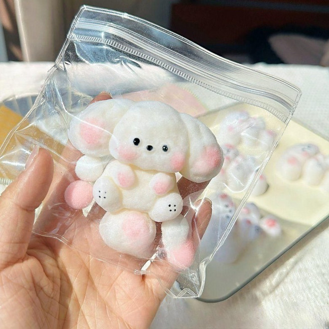 캐릭터 스퀴시 슬랑이 스트레스볼 장난감 말랑이 찐득볼 왁뿌볼 모찌 스트레스해소 ASMR, 푸들