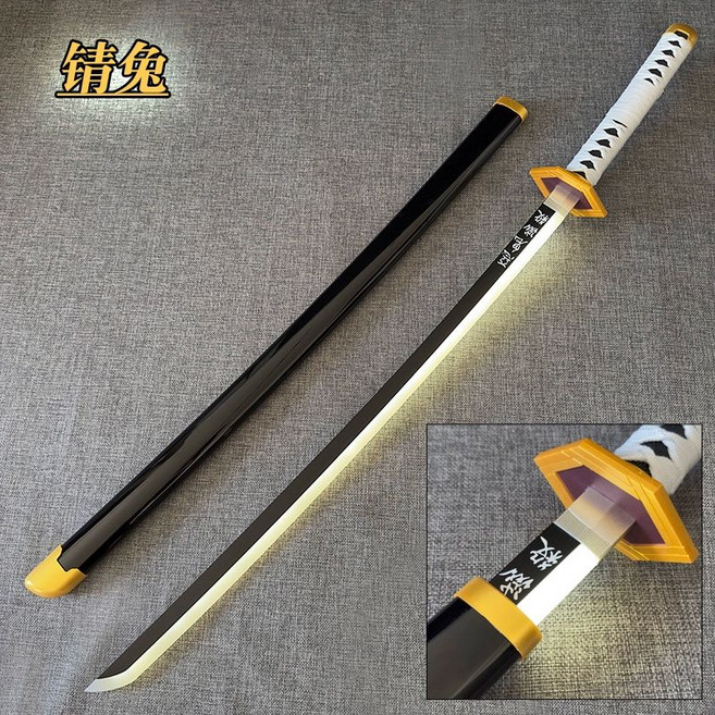 귀멸의 칼날 검 LED 무드등 발광 레이저 코스프레 소품 장난감 사무라이 목검, 16CM 카마도 탄지로 도끼, 1개