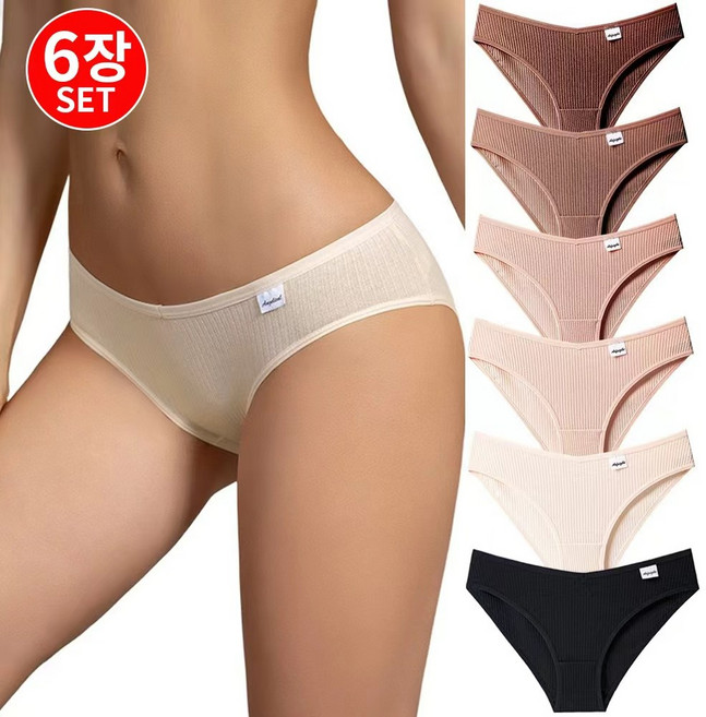 텅카 여성 팬티 순면 100% 하이웨스트 팬티 심리스팬티 6 세트 프리미엄 면