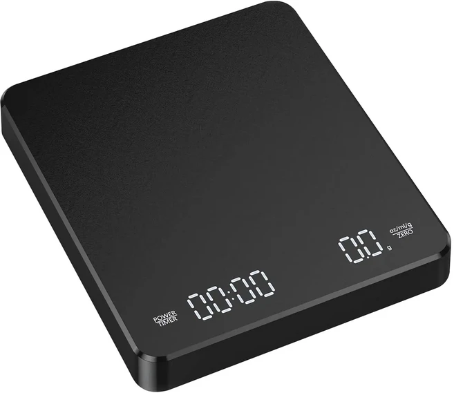 포지티브 및 타이머가있는 커피 스케일 3kg/0.1g 고정밀 주방 디지털 식품 매트 블랙 에스프레소, 01 빠른  Mainland, 01 3kg, 01 Matte Black