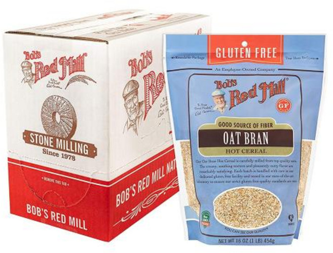 밥스 레드밀 오트 브란 시리얼 454g x 4팩 (지퍼백 NON-GMO 글루텐프리) 오트밀 귀리 Gluten Free Oat Bran, 4팩 454g