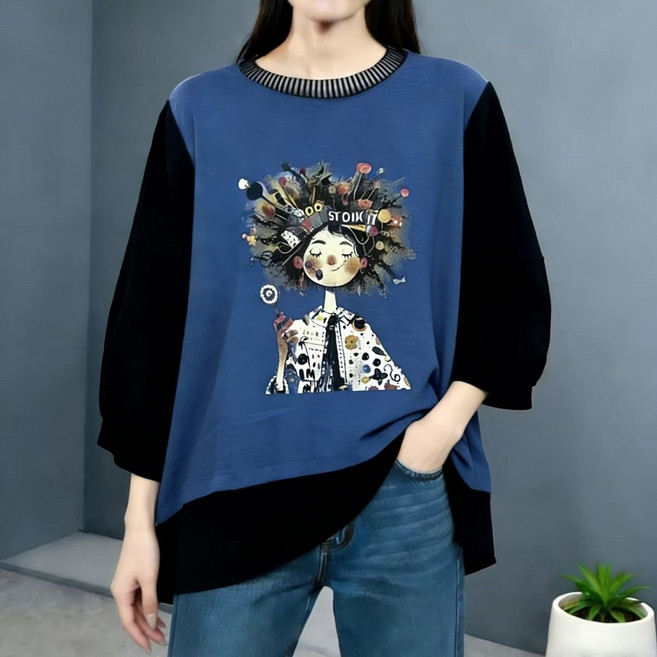 사입자몰 반팔 5종택1 티셔츠 면티 여름 반팔 루즈핏 오버핏 라운드티 롱티 기본티 후드 블라우스 여성 미시