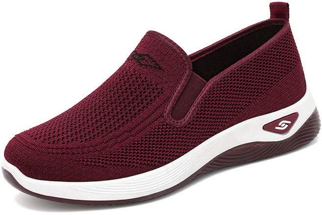 쌍천 여성 니트 플랫 슈즈 미끄럼 방지 경량 워킹화Z26021005