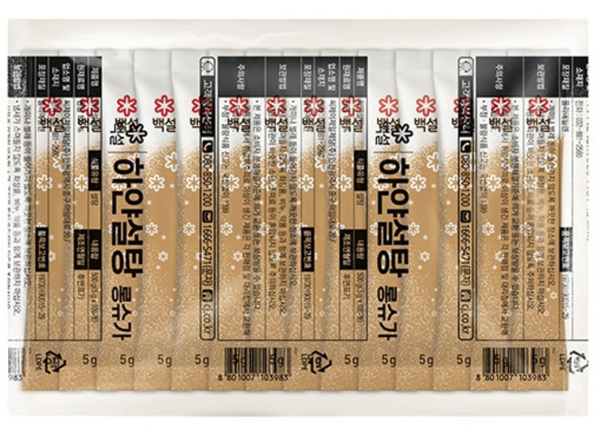 CJ 백설 롱슈가 스틱설탕 5g 1박스 10봉 1000개, 5kg, 1개