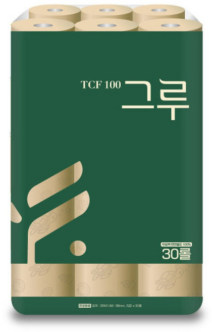 삼정펄프 그루 더 오리지널 두루마리휴지 3겹화장지 30m 30롤 1팩, 1개
