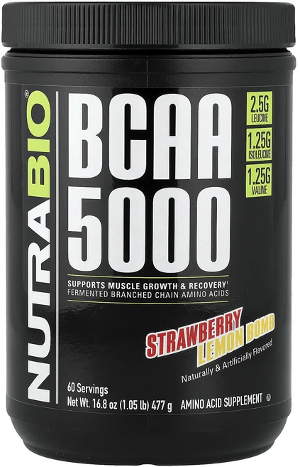 몸관리하세요 겨울입니다 NutraBio BCAA 5000 스트로베리 레몬 밤 477g(1.05lb) 특별관리진행, NutraBioBCAA5000스트로베리레몬밤477g10, 477g - 쿠팡