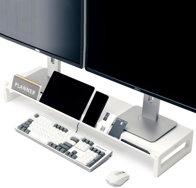 스톤힐 MS-01 멀티홈 메탈 와이드 모니터 받침대 (폰 태블릿 거치형), 1개, 화이트 (900_8)