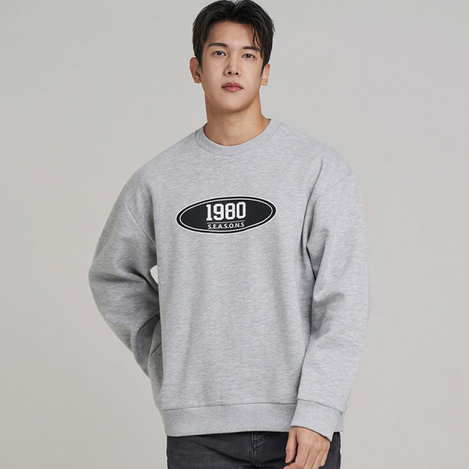 [한정수량 특가] 업클라스 세미 오버핏 넘버링 ((1980)) 특양면 맨투맨 a4113