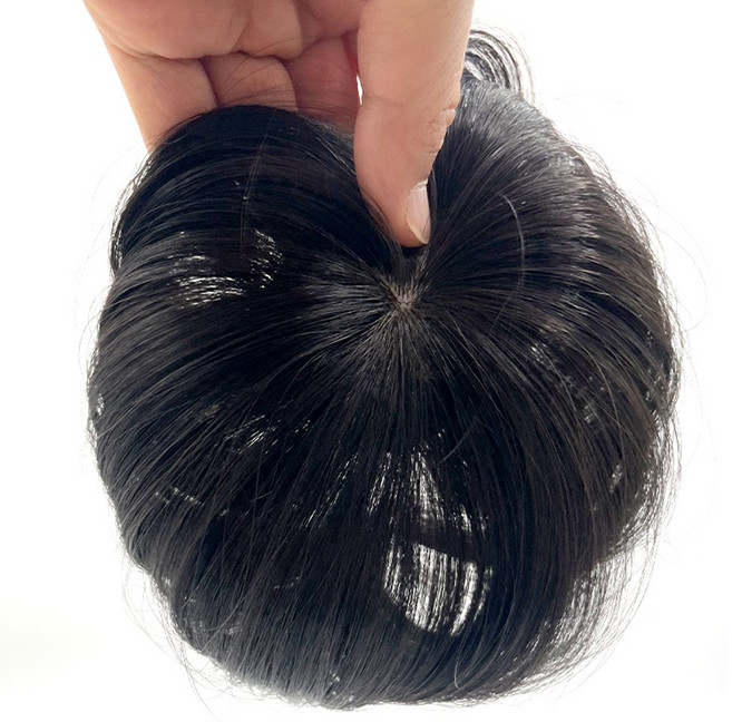 감쪽이 100% 인모 정수리 가발 커버 부분, 1개, 자연검정