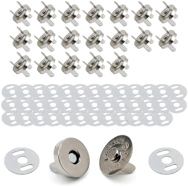 14mm 자석단추 발자석 가방자석 힘있는 강력한 핀 조립, 20개, 가방자석단추-14mm니켈