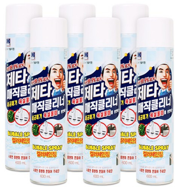 제타 욕실 청소용 거품 분사 매직클리너, 600ml, 6개