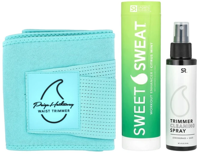 스포츠리서치 Sweet Sweat 페이지 Hathaway 웨이스트 트리머 XL/XXL 블루 3종 세트, SRE09041, 1개, 120ml - 쿠팡