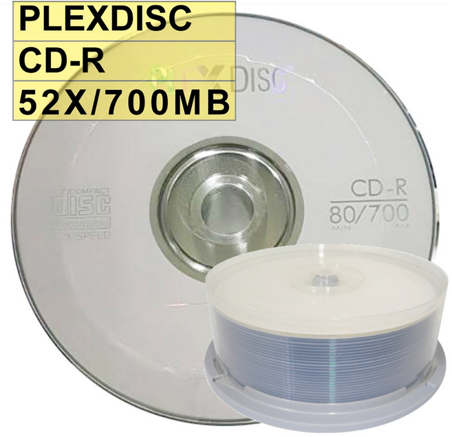 PLEXDISC A級台灣製造 CD-R 52X 700MB空白光碟片/燒錄片, 1個