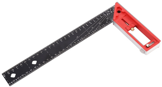 공구PXJ 다용도 직각자 30cm 빨강색, 1개