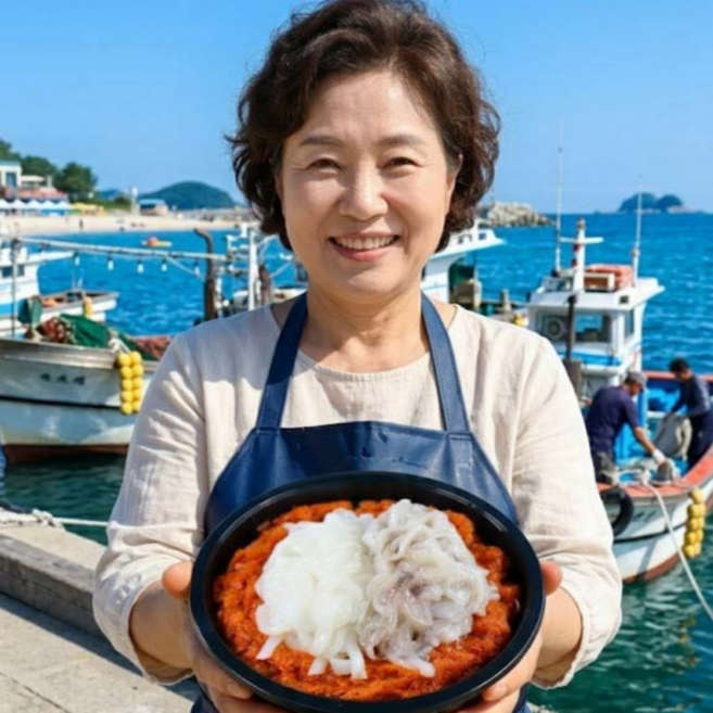 (명품) 한치 물회 세트 모듬 다리 몸통 육수 소스 물회용 밀키트 캠핑음식, 2개, 1.4kg, 한치(다리+몸통)물회
