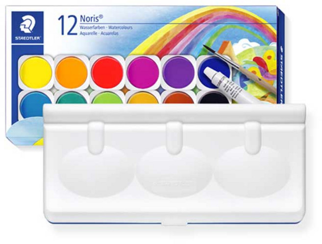 스테들러 노리스클럽 휴대용 고체 수채물감 888NC12 12색세트, 단품