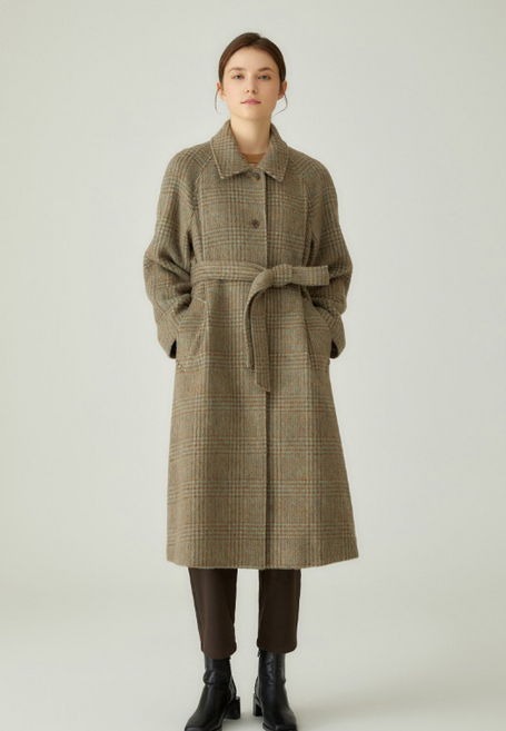 [닥스] 카키 스트랩 울혼방 코트 DLCO2DV03K1