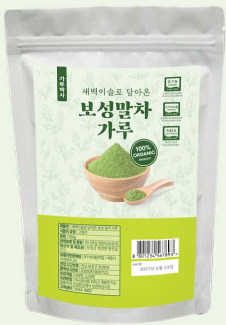 가루박사 보성 말차가루 유기농 100% 지퍼백, 1개, 1개입, 100g