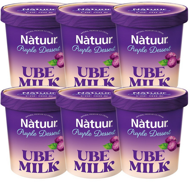 나뚜루 UBE 우베밀크 파인트 아이스크림, 6개, 430ml