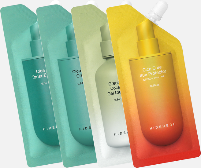 하이드히어 남성 올인원 여행용 휴대용 화장품세트 4종 25ml 유럽 CPNP 영국 SCPN, 1세트