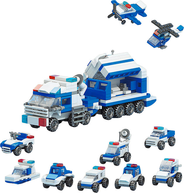 소방 경찰 중장비 군대 블럭 미니블럭 10종 10in1 합체블럭 10개1세트, 옵션2번경찰블럭, 1개