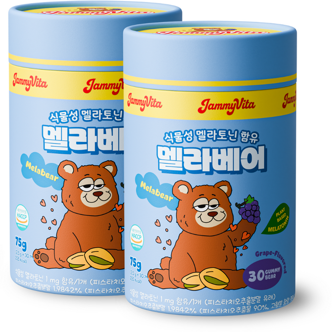 식물성 어린이 멜라토닌 젤리 멜라베어, 2박스, 30정
