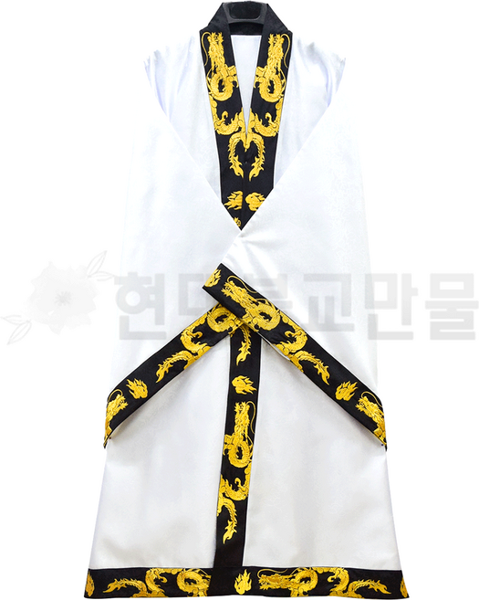 꽃가라 민 용 [도사도포] 2종 - 흰색 검정 불사 대감 의대 신복 글문 신장 도사복, 백검, 1개
