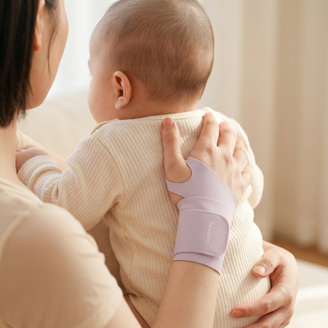 [물리치료사 자문개발] 브메르 편안한 인체공학 손목 보호대 심리스, 1개, 라벤더