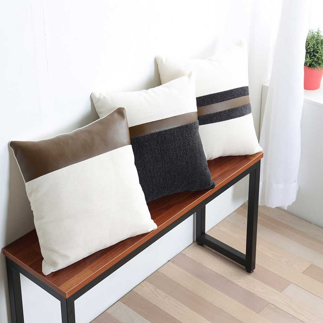 조브라운 국내생산 패브릭+천연가죽 하이브리드 소파쿠션 가죽쿠션, 베를린