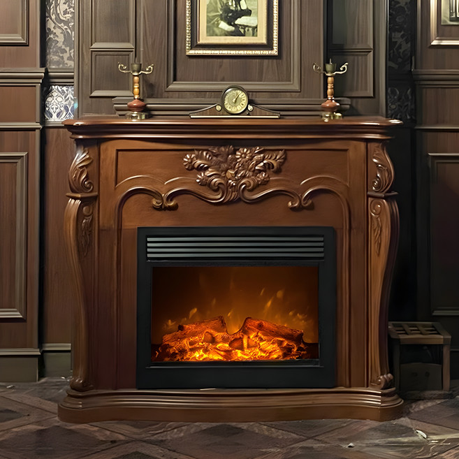 전기 벽난로 + 엔틱장식장 세트 트라베 fireplace 유럽풍 고급 인테리어 온풍기 장작 불꽃 실내 불멍 무드등, 수도권(서울/경기/인천)